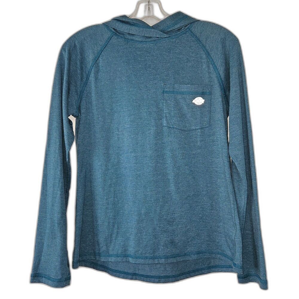 DICKIES Temp-IQ Cooling Performance Long Sleeve Hooded T-shirt Teal Size Small